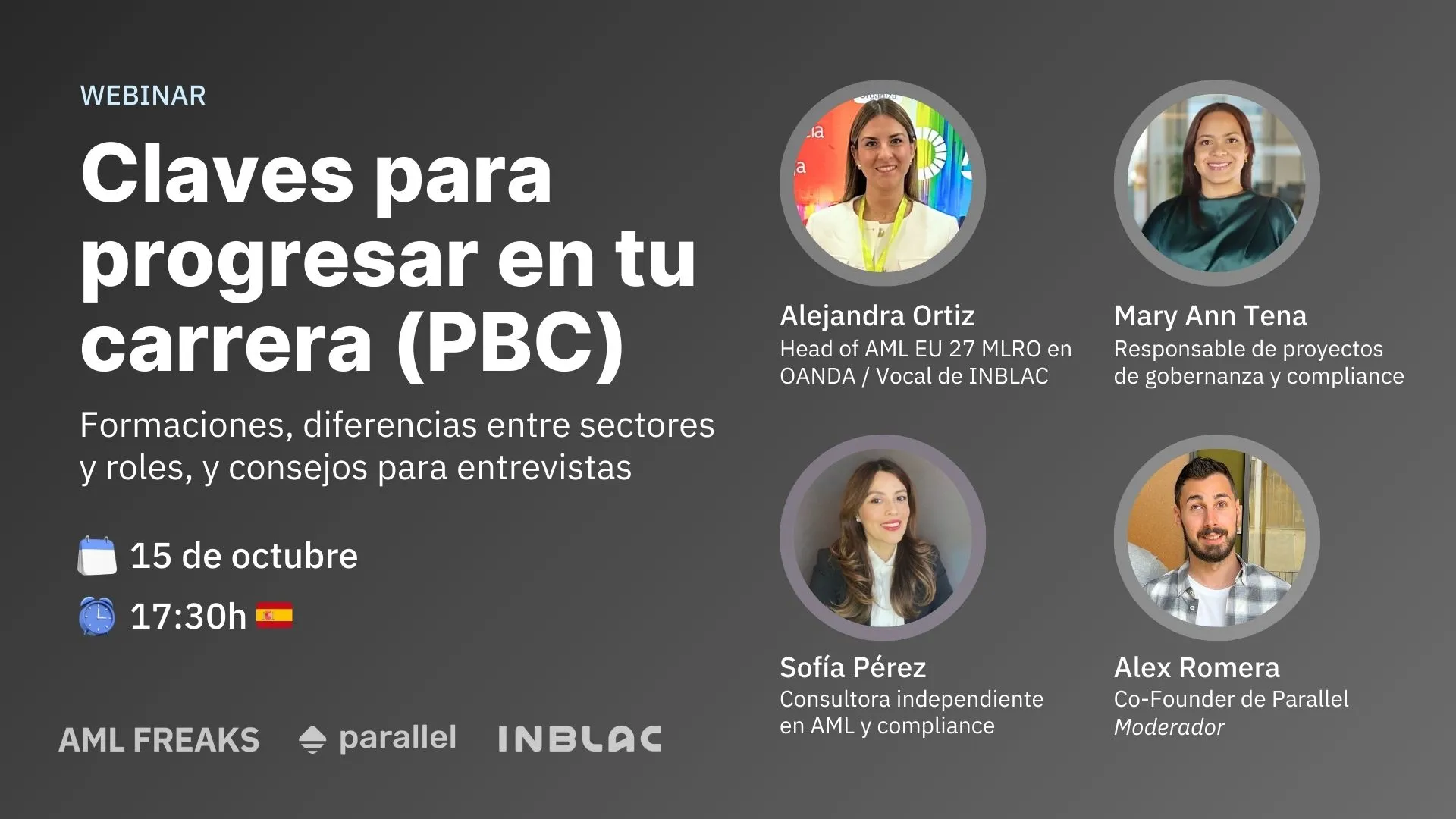 Cartel webinar claves para progresar en PBC