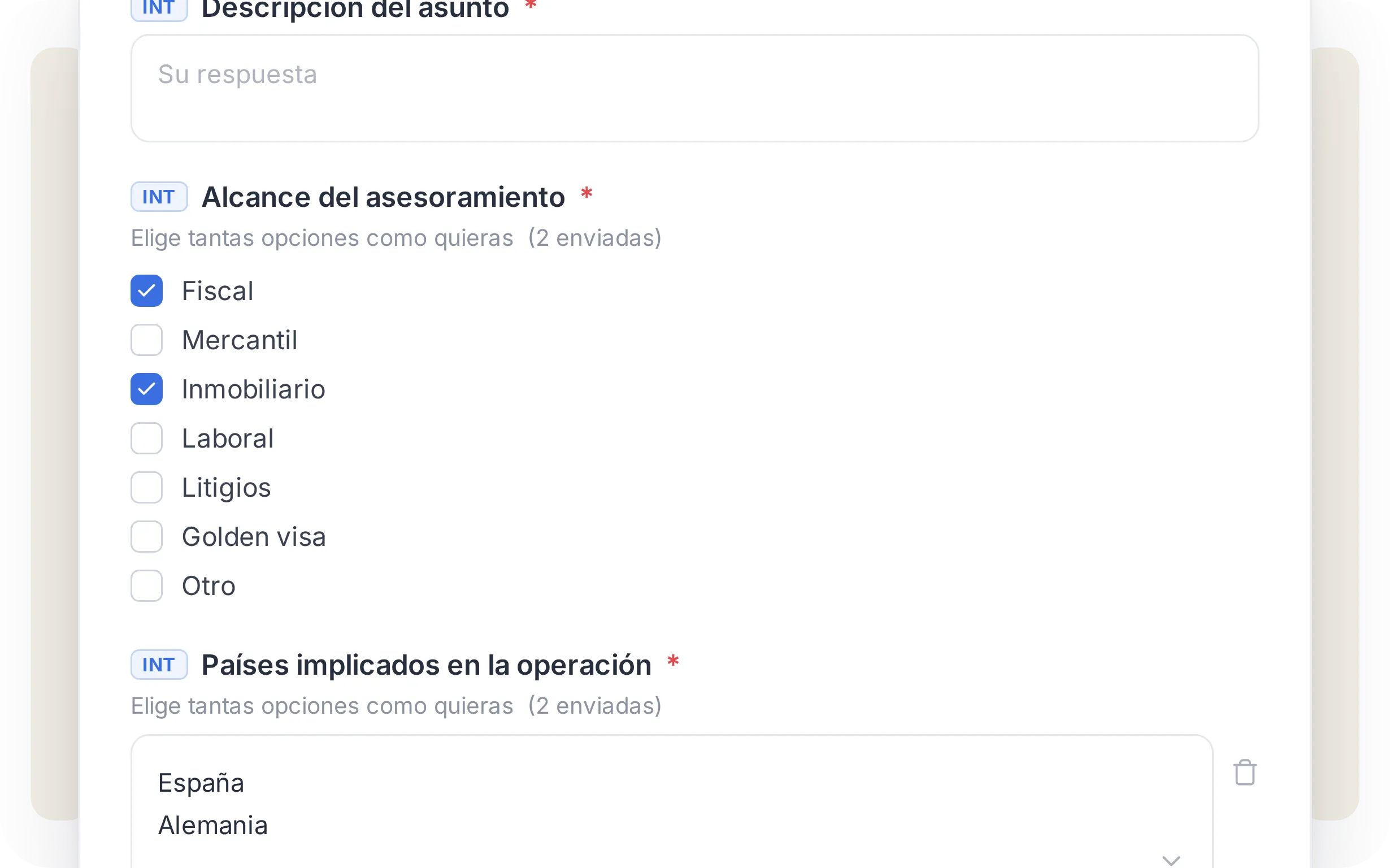 El riesgo de un cliente, consultado antes de abrir un asunto