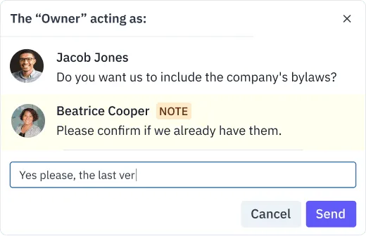 An image representing a chat with the client