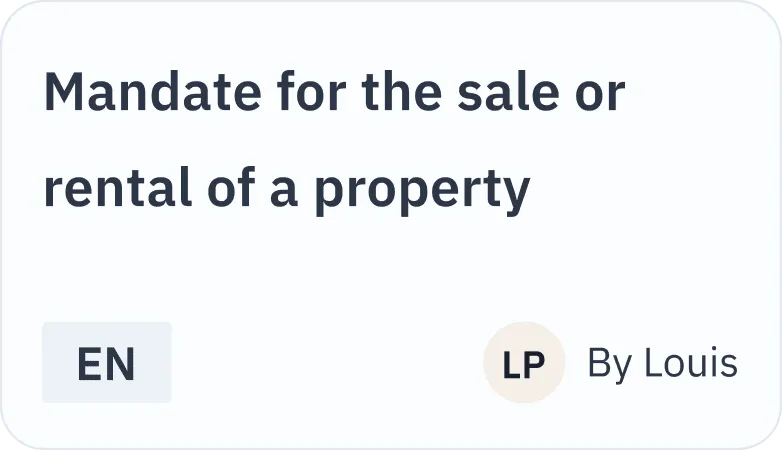 Mandate for the sale or rental of a property template