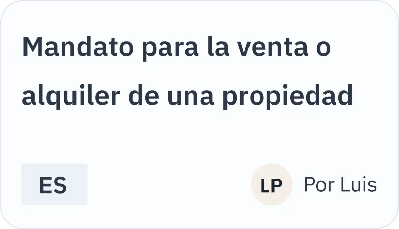 Plantilla de mandato para la venta o alquiler de una propiedad