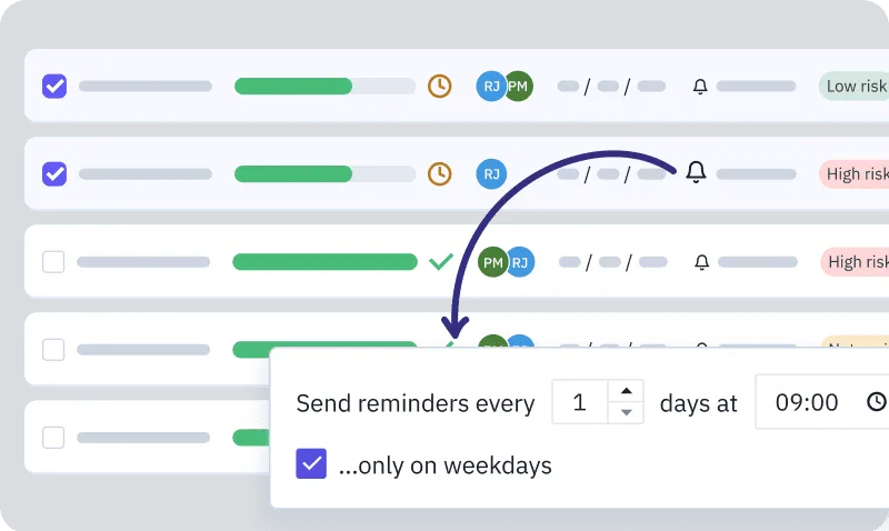 An illustration representing the automatic reminders in Parallel