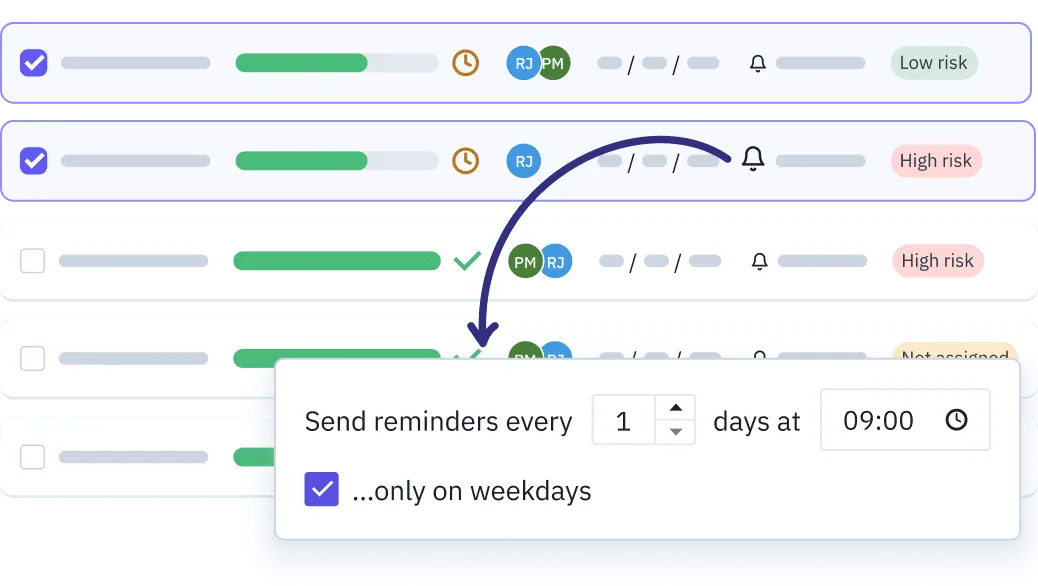 An illustration representing the automatic reminders in Parallel